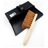 Metal Dustpan and Brush Traditional Strong Metal Hooded Dust Pan and Soft Hand Brush